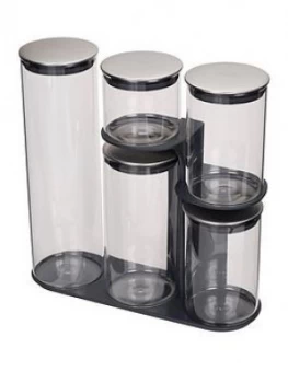 Joseph Podium 100 Collection 5 Piece Storage Jar Set With Stand