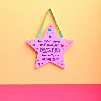 Cheerful Star Hanging Plaque - Daughter