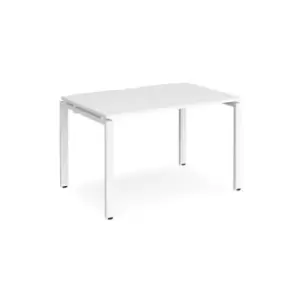 Bench Desk Single Person Starter Rectangular Desk 1200mm White Tops With White Frames 800mm Depth Adapt