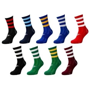 Precision Pro Hooped GAA Mid Socks Junior Black/Red - UK Size 3-6