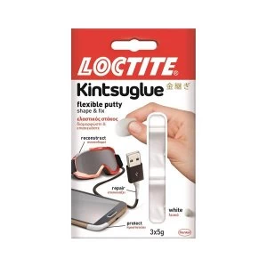 Loctite 5g Kintsuglue Waterproof Flexible Putty to Repair Objects White Pack of 3