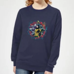 Aquaman Circular Portrait Womens Sweatshirt - Navy - XL
