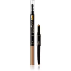 Eveline Cosmetics Brow Styler Precise Eyebrow Pencil 3 in 1 Shade 01 Medium Brown 1,2 g