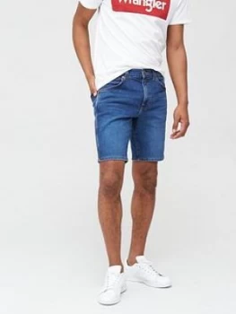 Wrangler 5 Pocket Denim Shorts - Mid Blue