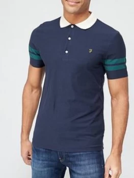 Farah Radford Short Sleeve Polo Shirt - Navy, Size 2XL, Men
