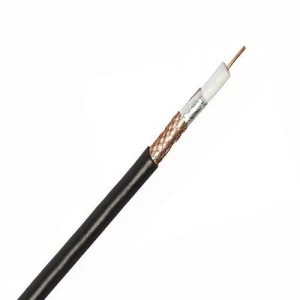 Zexum Black Single 1mm CCS 75Ohm SAT100 Digital Satellite Aerial Cable With Foam Filled PE and Copper Foil - 1 Meter