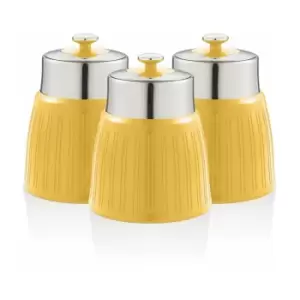 Swan Retro Set of 3 Canisters Yellow - YELLOW