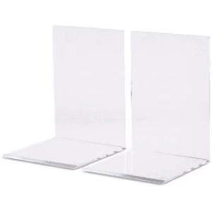 Maul Acrylic Transparent Bookends 10 x 10 x 13cm (2 Pack)