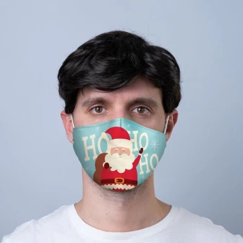 Ho Ho Ho Christmas Santa Reusable Face Covering - Large