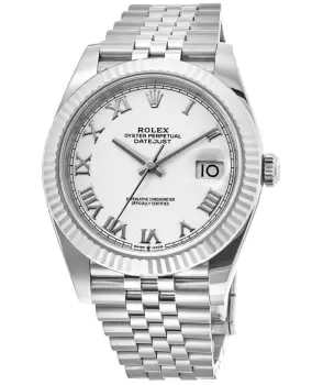 Rolex Datejust 41 Stainless Steel White Roman Dial Mens Watch M126334-0024 M126334-0024