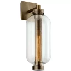 Atwater 1 Light Wall Vintage Brass, Glass, IP44