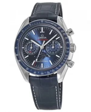 Omega Speedmaster Moonphase Co-Axial Master Chronometer Chronograph Blue Dial Leather Strap Mens Watch 304.33.44.52.03.001 304.33.44.52.03.001