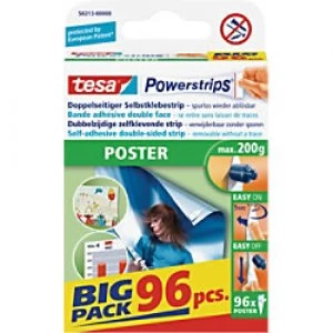tesa Powerstrips Double Sided Strips Poster 0.045 m Transparent Pack of 6