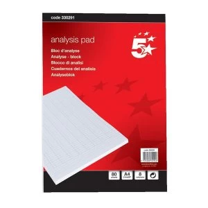 5 Star A4 Ruled Analysis Pad 8 Cash Column with 80 Pages