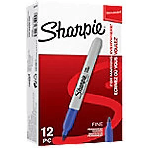 Sharpie Permanent Marker Bullet Tip Fine 1mm Blue Pack of 12