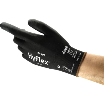 48-101 Sensilite Palm-side Coated Black Gloves - Size 8