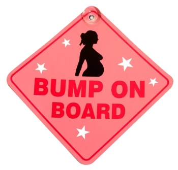 Suction Cup Diamond Window Sign - Pink - Bump On Board- CASTLE PROMOTIONS- DH39