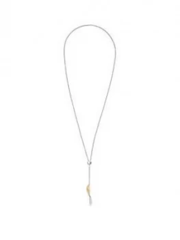 Skagen Silver And Gold Tone Wave Pendant Ladies Necklace