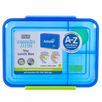 Polar Gear Clic-Tite A-Z Sticker Lunch Box 1.1 Litre, Blue