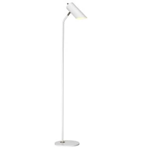 1 Light Floor Lamp - White Aged Brass, E27