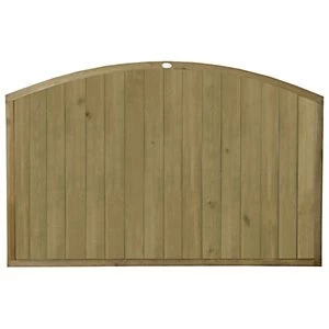 Forest Garden Pressure Treated Vertical Domed Top Tongue & Groove Fence Panel - 6 x 4ft Pack of 5