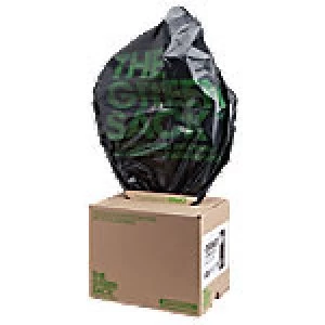 The Green Sack medium-duty refuse sacks Black 838 x 737mm (h x w) 10KG capacity 75 per box