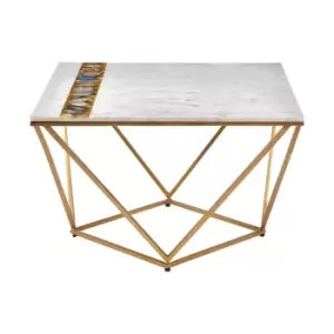 Agate, Marble and Brass Coffee Table