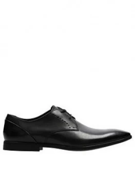 Clarks Bampton Lace Up Shoes - Black Leather, Size 12, Men