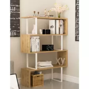 Decorotika Adriana Corner Low Bookcase, Shelving Unit ,Display Shelf , Freestanding Decorotive Storage Shelving, 3-Tier Corner Bookshelf- White And