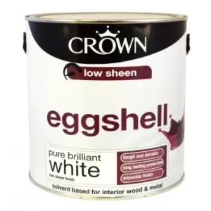 Crown Eggshell Emulsion Paint, 2.5L, Pure Brilliant White