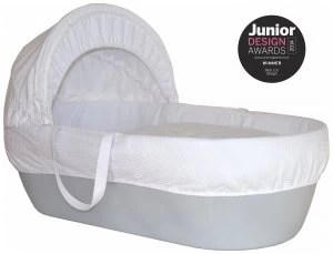 Shnuggle Moses Basket with Covers Mattress Grey.