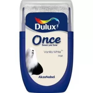 Dulux Once Vanilla White Matt Emulsion Paint 30ml