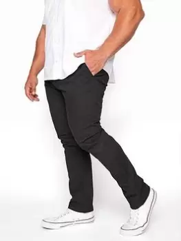 BadRhino Essential Chino Trousers - Black, Size 56, Inside Leg 30, Men