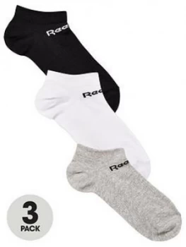 Reebok Active Core Low Cut Sock (3 Pack) - White/Grey/Black, Multi, Size S, Women
