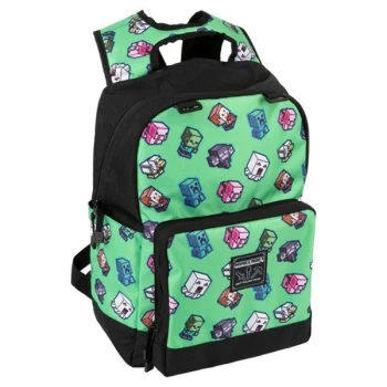 Minecraft 17 Mini Mobs Cluster Backpack - Green/Black