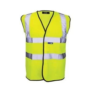 Bseen High Visibility Waistcoat Full App XL Yellow Black Piping Ref