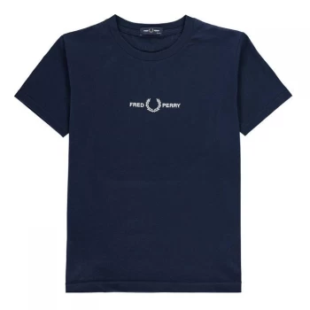 Fred Perry Embroidered Logo T Shirt - Carbon Blue 266