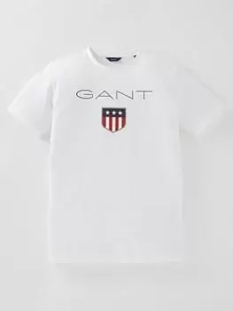 Gant Boys Shield T-Shirt - White, Size 15 Years