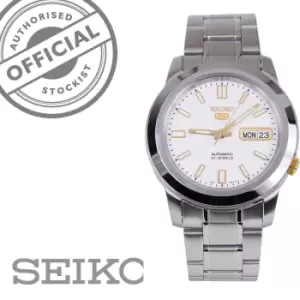 Seiko 5 Automatic White Dial Stainless Steel Bracelet Mens Watch SNKK07K1