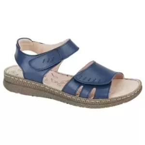 Boulevard Womens/Ladies Leather Sandals (6 UK) (Navy Blue)