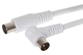 Maplin Right-Angle RF TV Aerial Coaxial Cable - White, 5m