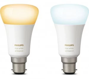 Philips Hue White Ambience B22 Wireless Bulb Twin Pack