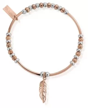 ChloBo Rose Gold and Silver Filigree Feather Bracelet Jewellery