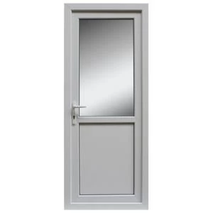 1 panel White PVCu Glazed Back door frame RH H2055mm W840mm
