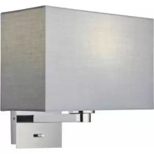 Endon - Issac Rectangular wall lamp in steel, gray fabric