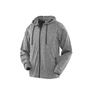 Spiro Mens Hooded T-Shirt Jacket (L) (Marl Grey)