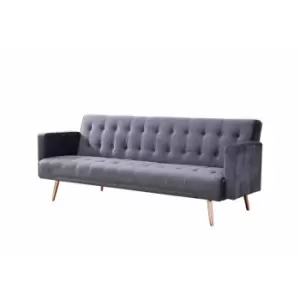 Windsor Grey Velvet Sofa bed/ Rose Gold legs
