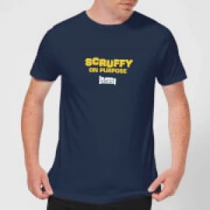 Plain Lazy Scruffy On Purpose Mens T-Shirt - Navy - S