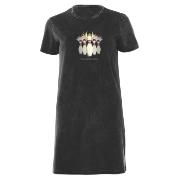 The Big Lebowski Womens T-Shirt Dress - Black Acid Wash - XL - Black Acid Wash