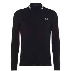 Fred Perry Long Sleeve Twin Tipped Polo Shirt - Blue